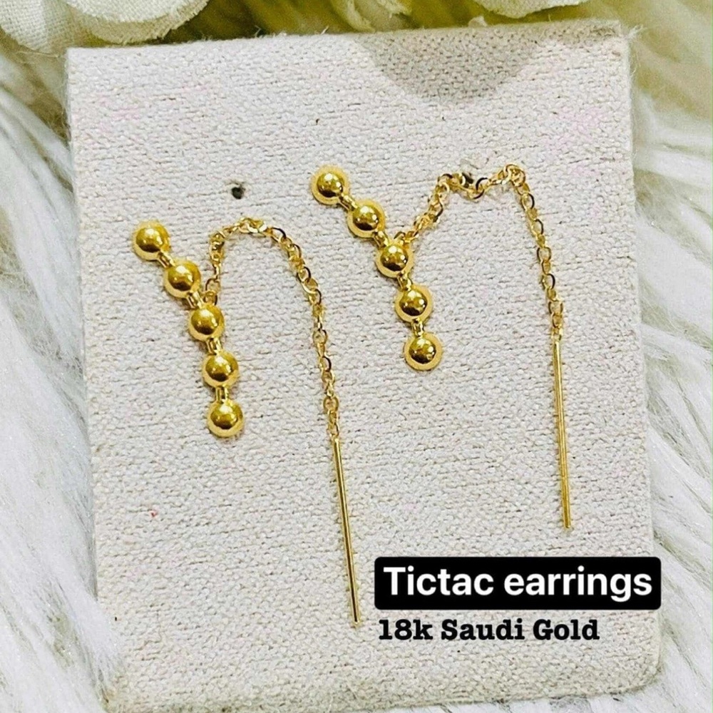 18k Gold LIGHT WEIGHT MINIMALIST SMILEY TICTAC Earrings